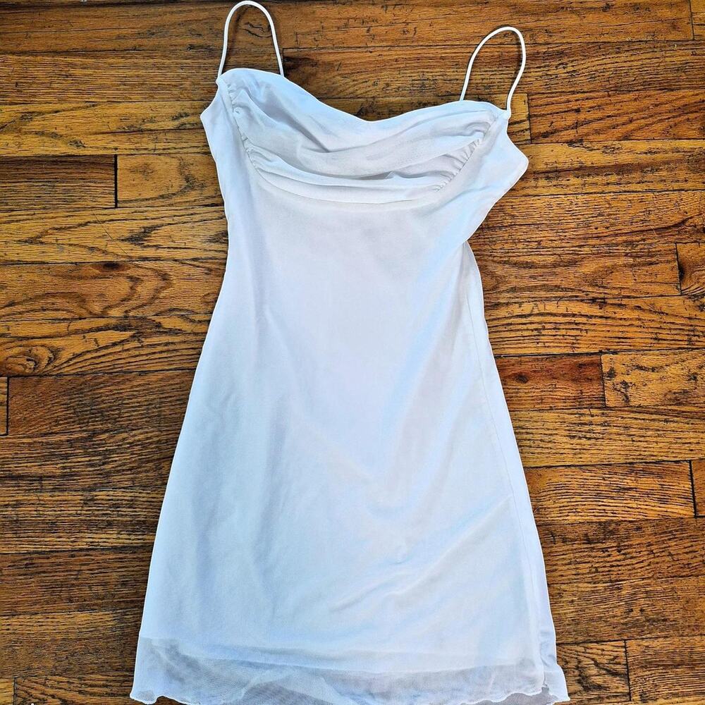 Princess polly white mesh cowl mini dress